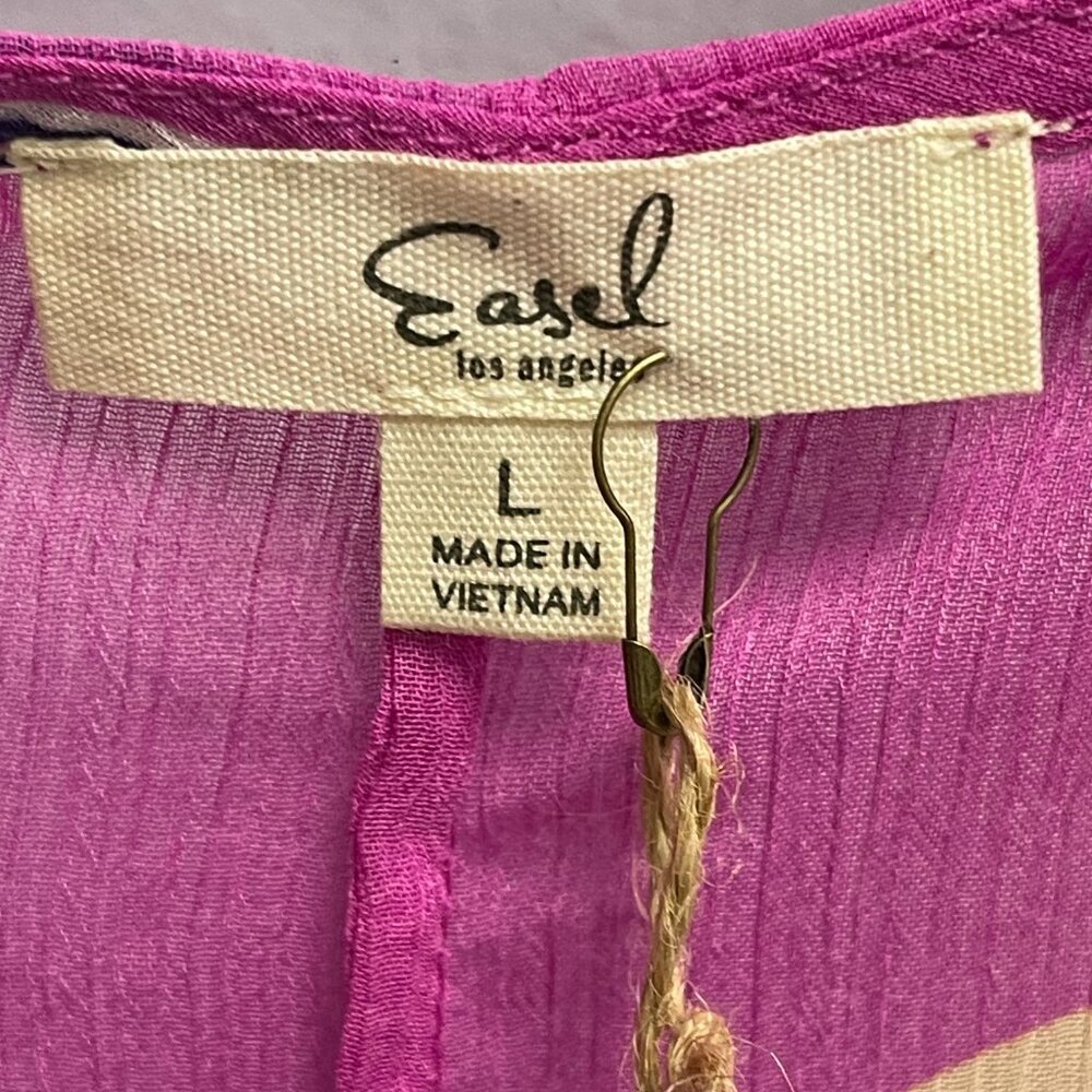Easel Smiles For Days Multicolor Short Sleeve Kimono - Size L - NWT - Picture 3 of 4